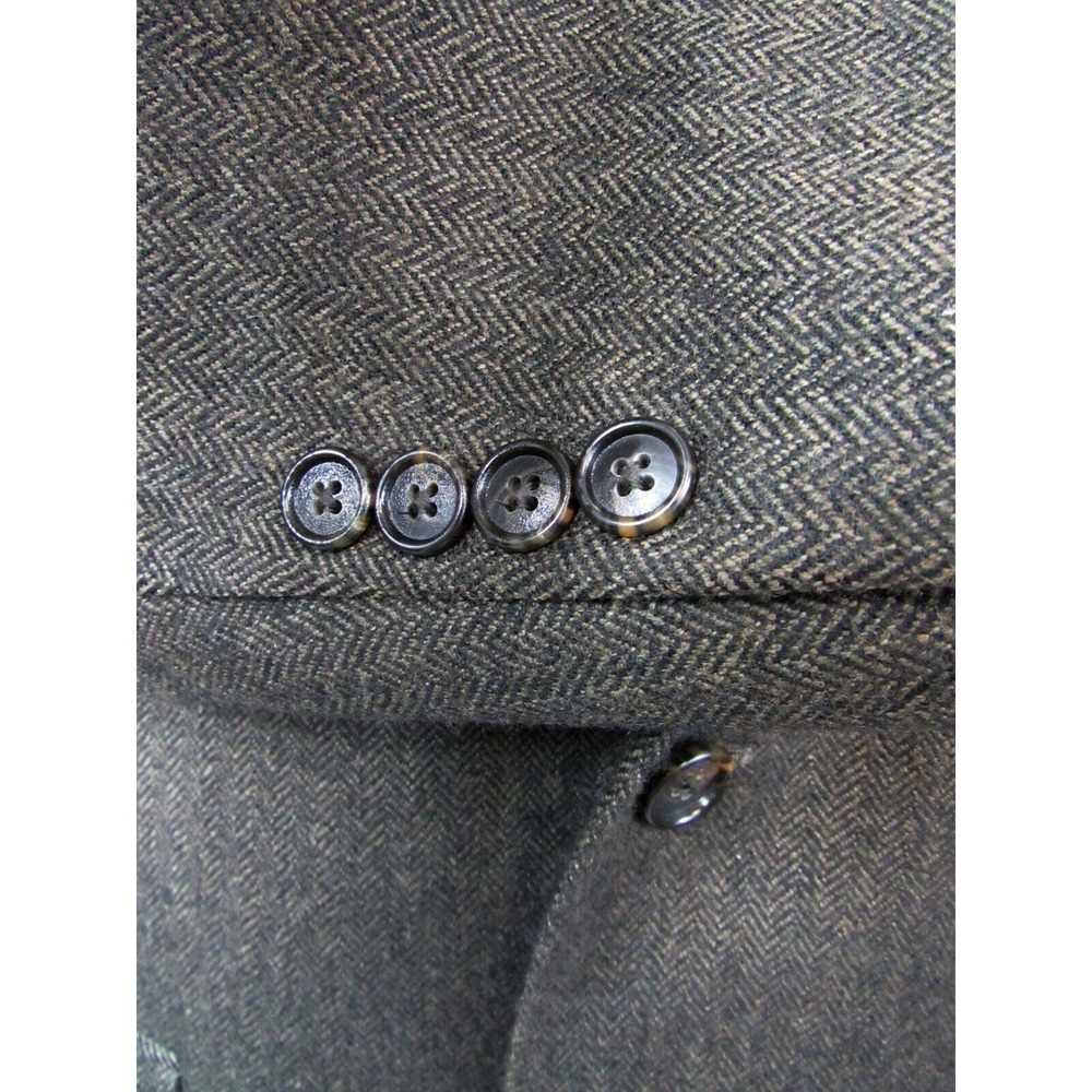 Macy's Club Room Men's Sport Coat Brown Herringbone Wool/Cashmere Size 42S